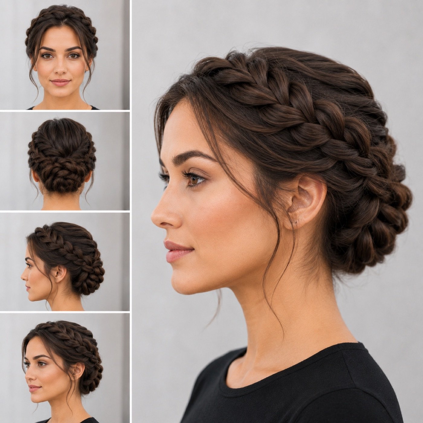 Donna — Treccia a corona